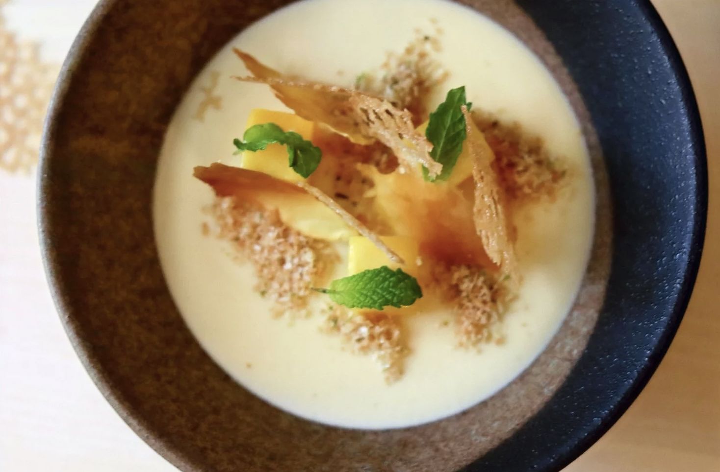 Lime Coconut Posset with Mango