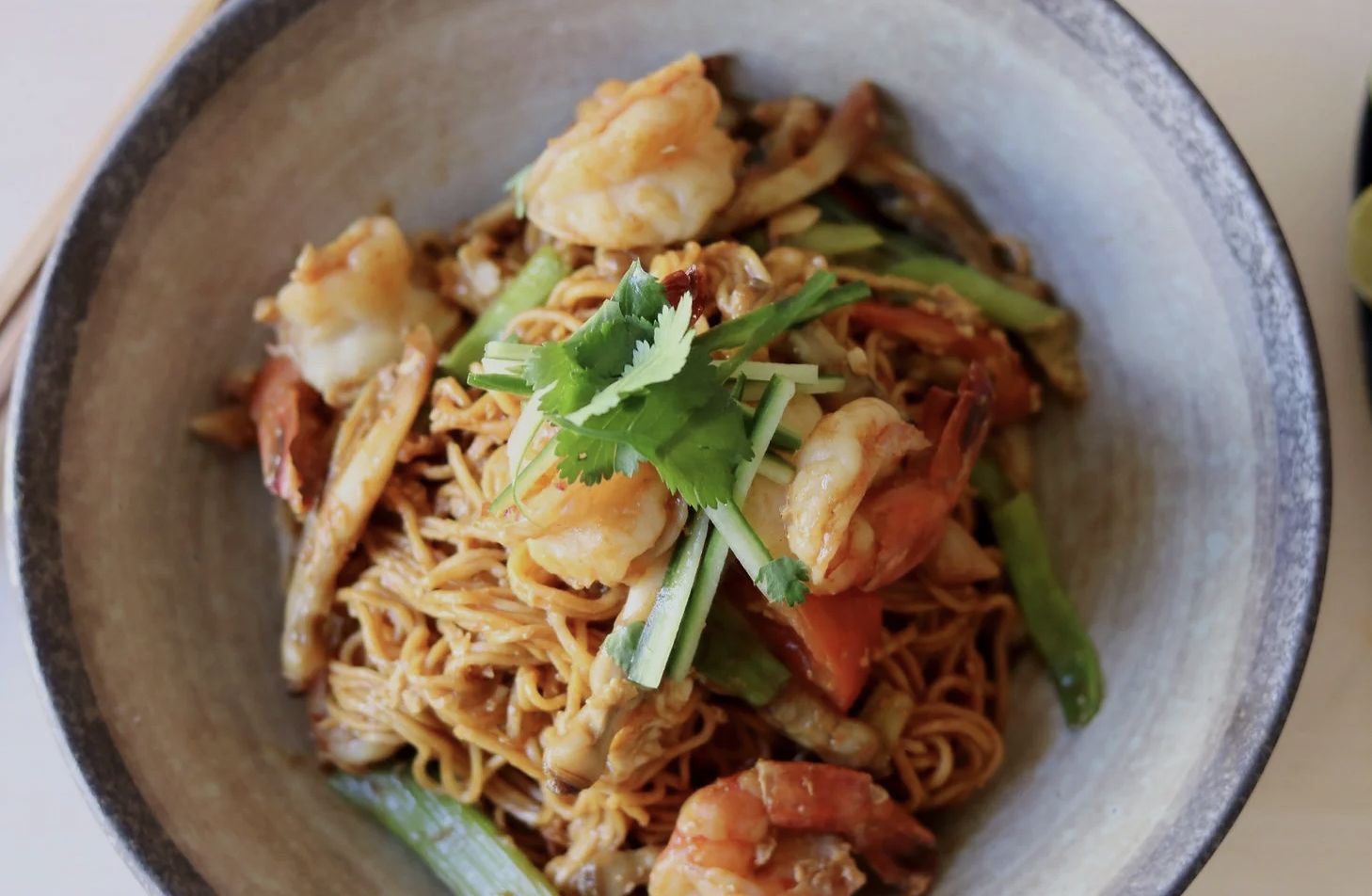 Razor Clam Shrimp Mee Goreng