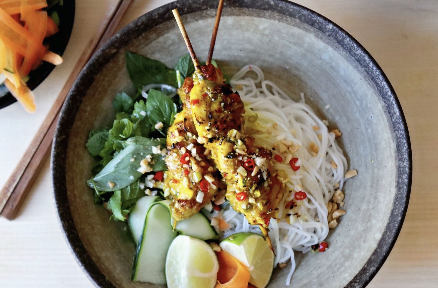 Turmeric Chicken Rice Noodle Salad 6