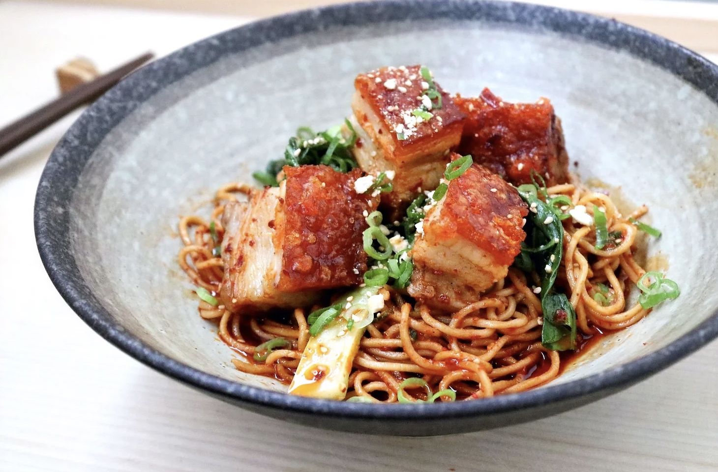 Duck Egg Noodles - Siu Yuk - Peanut and Sesame