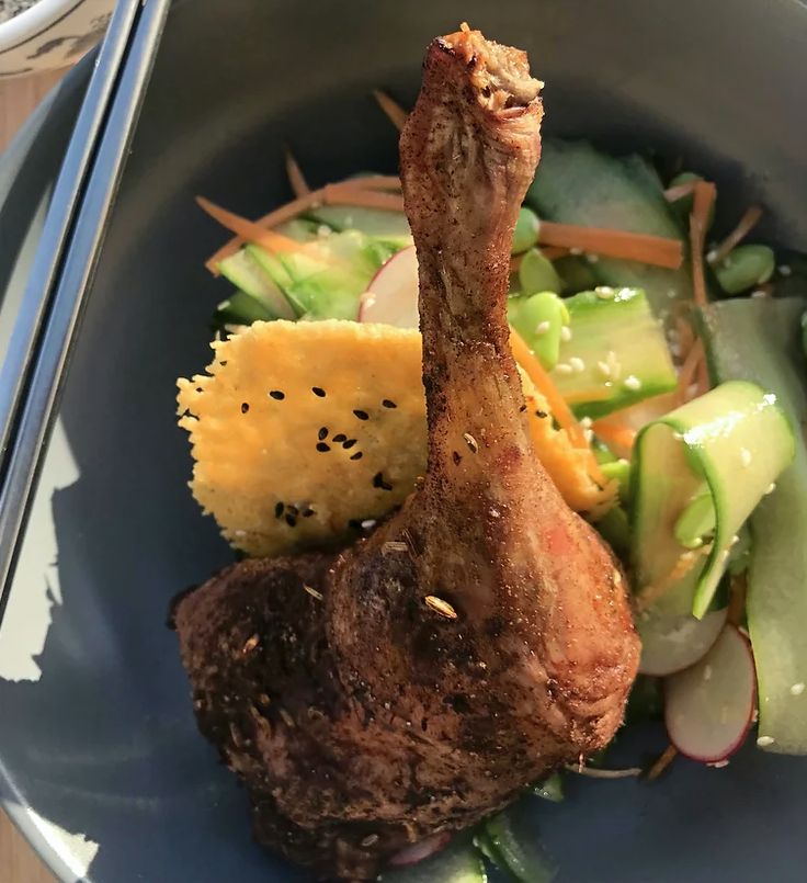 Duck Leg Sesame Cucumber Salad